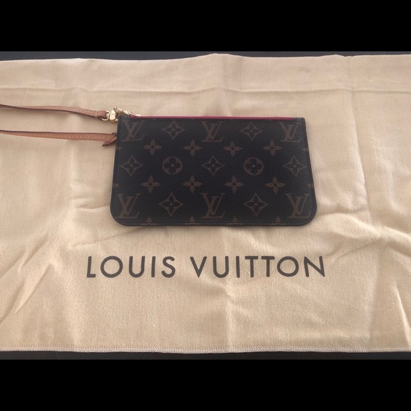 Louis Vuitton Neverfull Wristlet Pink and Brown - Picture 2 of 4